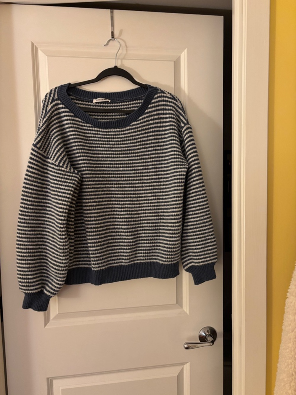 Striped Navy and White Crewneck Sweater